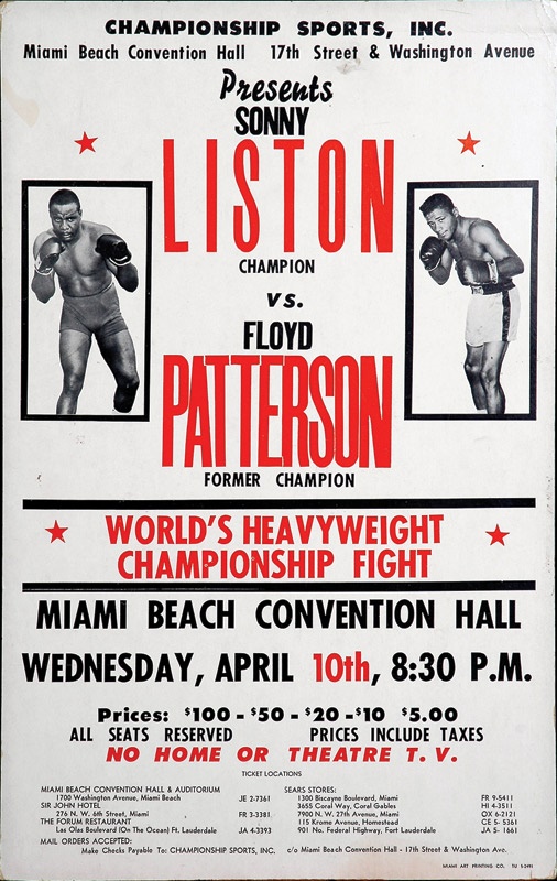 Muhammad Ali & Boxing - Liston-Patterson Phantom Site Poster