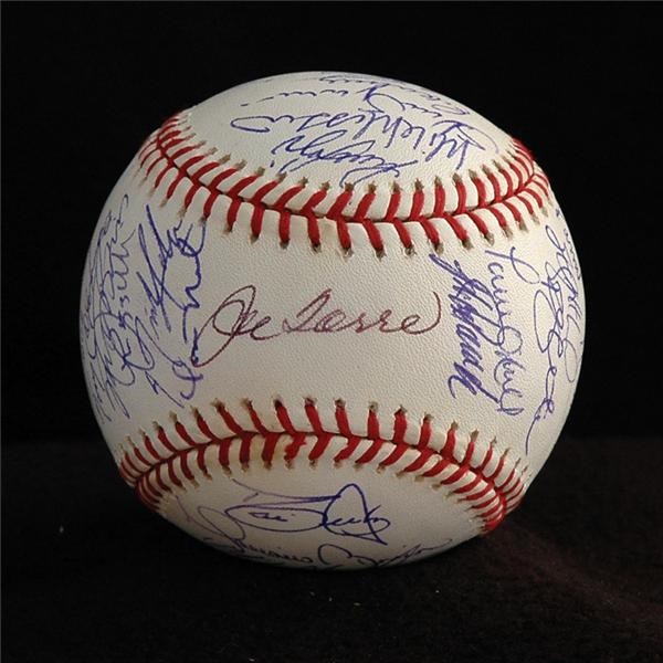 2001 New York Yankee Team Signed World Series Baseball