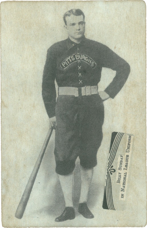 19th Century Baseball - 19th Century Billy Sunday Baseball Postcard