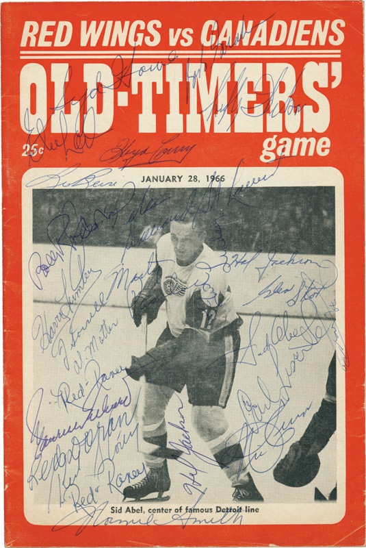 Hockey Memorabilia - 1966 Red Wings and Canadiens Old-Timers Signed Program with Syd Howe