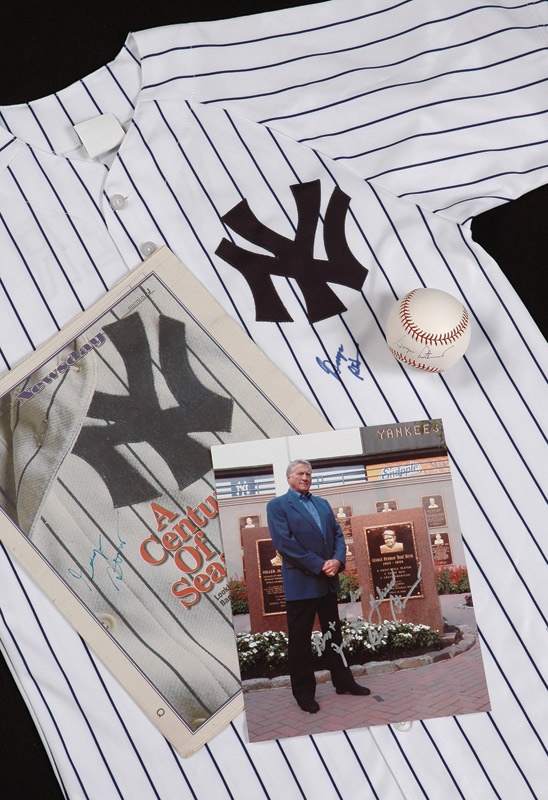 NY Yankees, Giants & Mets - Lot of 4 Signed George Steinbrenner Items