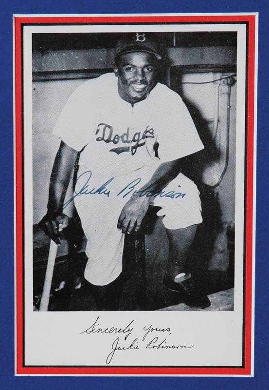Dodgers - Jackie Robinson Signed Photo Postcard
