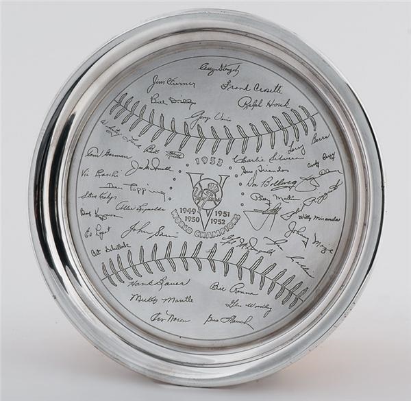1953 New York Yankees World Champion Silver Tray