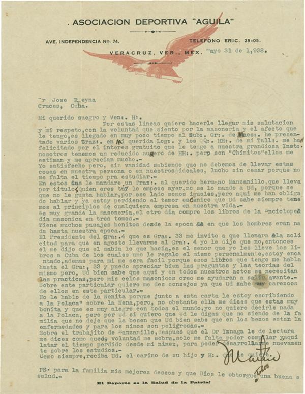 Baseball Autographs - 1938 Martin Dihigo Signed Typed Letter