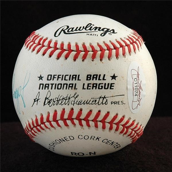 Baseball Autographs - Perfect Game & No Hitter Signed Baseball with Larsen, Haddix and VanderMeer