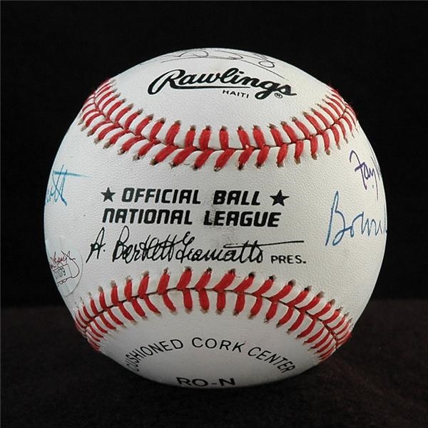 Commissioners Signed Baseball with Giamatti, Kuhn and Others