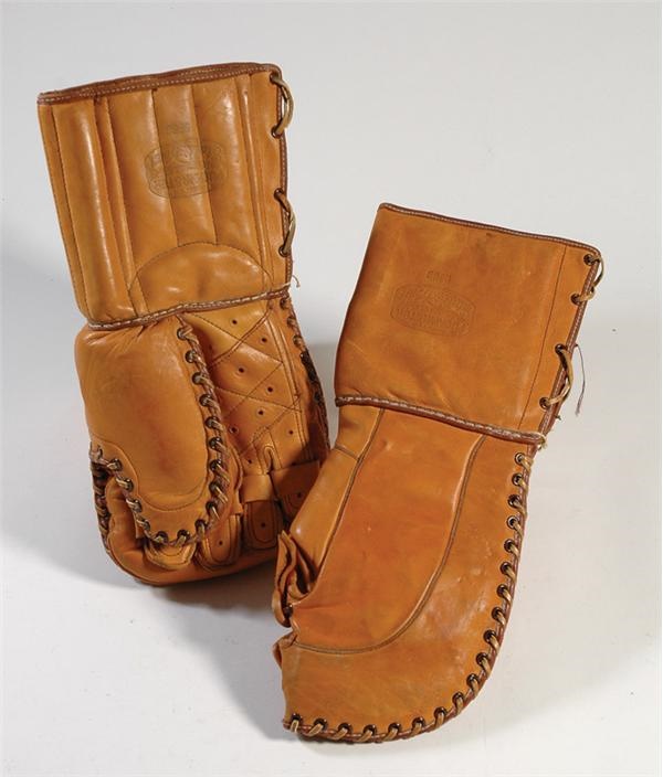 Hockey Equipment - Catcher and Blocker from the Earl Seibert Collection