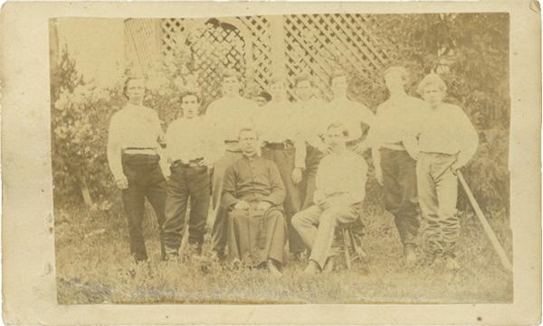 19th Century Baseball - Circa 1867 Notre Dame Baseball Team Carte-de-Visite
