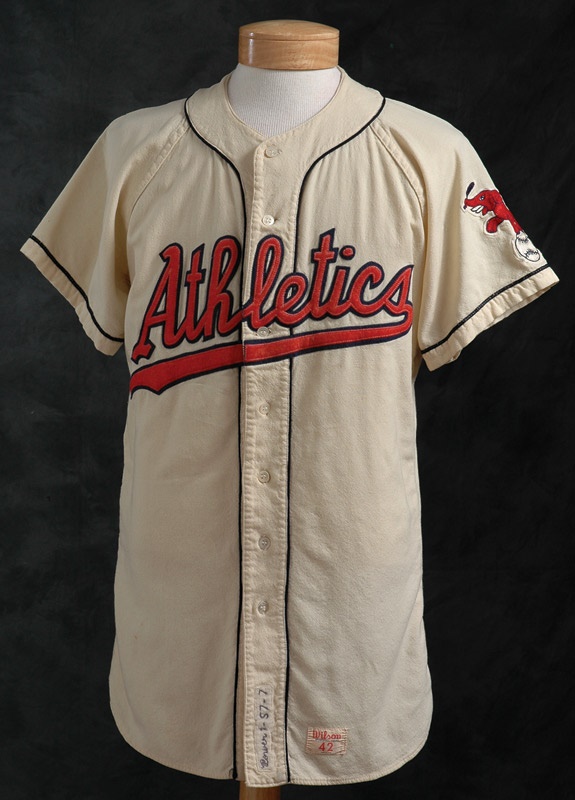 Baseball Equipment - 1957 Vic Power Kansas City Athletics Game Used Jersey