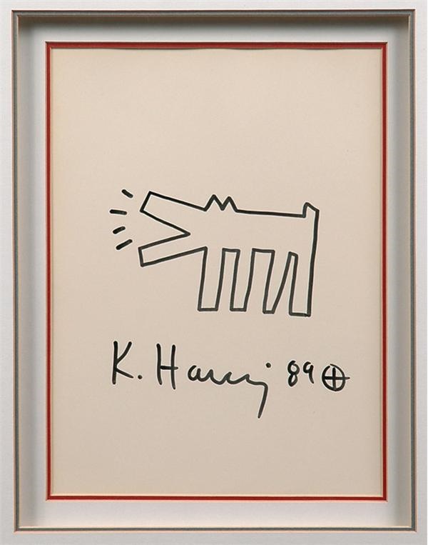 The Charlie Sheen Collection - Keith Haring Original Drawing (9x12")