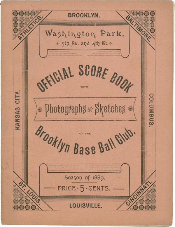 Dodgers - 1889 Brooklyn Baseball Club American Association Program