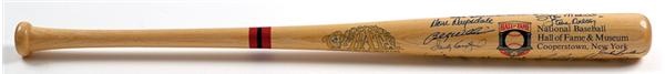Baseball Autographs - Signed Cooperstown Hall of Fame Bat With 23 Signatures