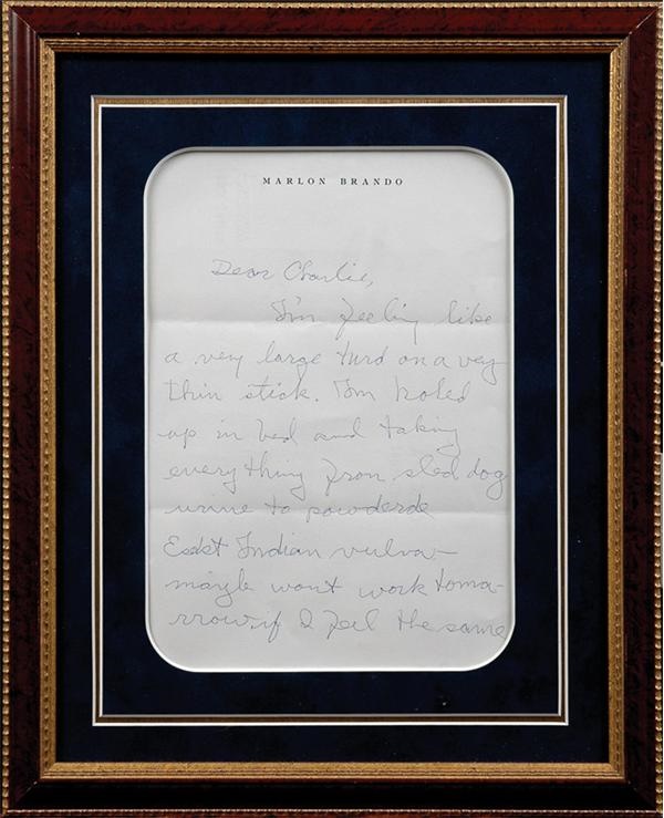 The Charlie Sheen Collection - Letter from Marlon Brando to Charlie Sheen
