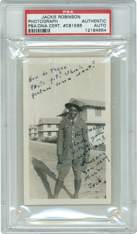 Dodgers - Jackie Robinson Signed Photo to his Wife Rachel