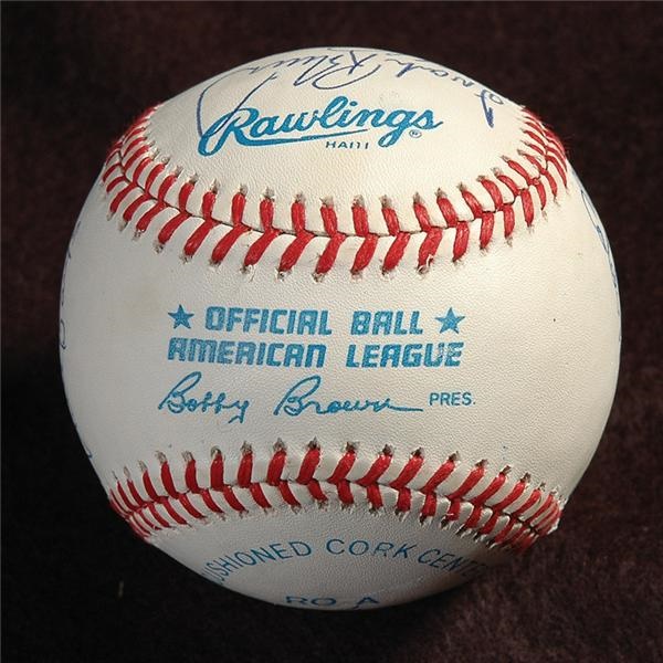 - 500 Home Run Autographed Ball w/ Mantle and Williams