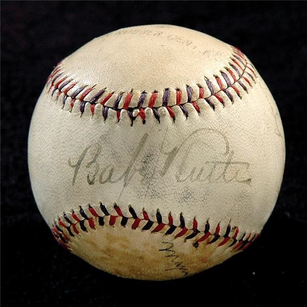 NY Yankees, Giants & Mets - Babe Ruth and Lou Gehrig Signed Baseball