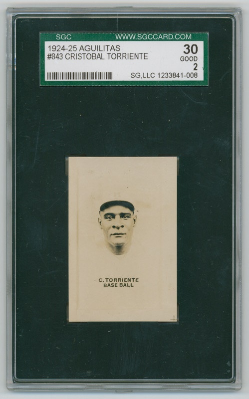 Baseball and Trading Cards - Very Rare 1924 - 25 Aguilitas # 843 Cristobal Torriente SGC 30 GD 2