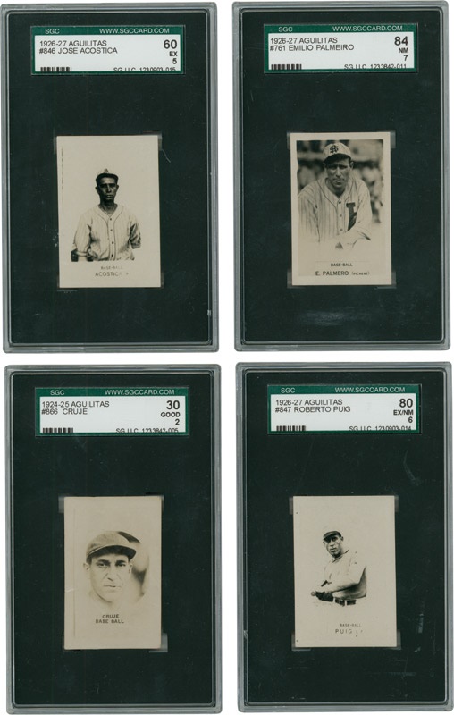 Baseball and Trading Cards - 1926 - 27 Collection of  Aguilitas Cigarette Cards All SGC Graded (9)