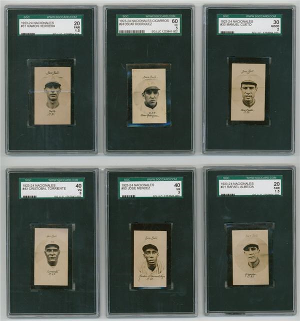 - 1923-24 Nacionales Cigarros Complete Baseball Card Set All SGC Graded (40)