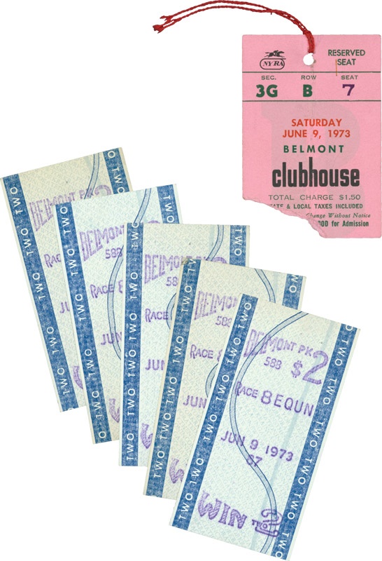 All Sports - 5 Secretariat 2 Dollar Win Tickets From Last Leg of Triple Crown Win at Belmont w/ Clubhouse Pass