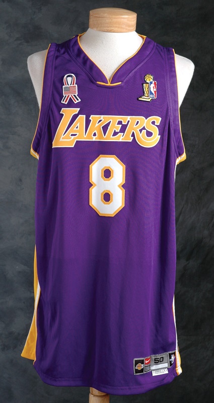 - 2002 Kobe Bryant NBA Finals Los Angles Lakers Game Used Jersey