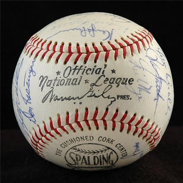 1969 Chicago Cubs Team Signed Baseball (PSA 7, NRMT)