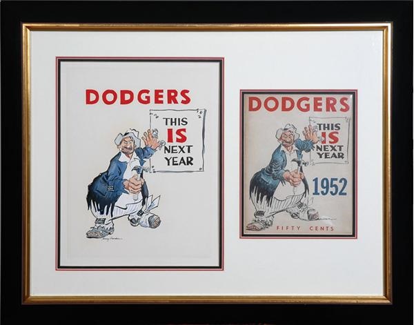Dodgers - Vintage Original  Artwork of the Brooklyn Bum