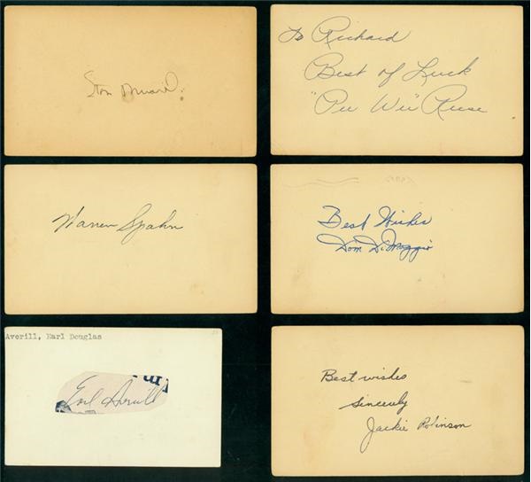 Baseball Autographs - Collection of Signed Government Postcards & Index Cards with Jackie Robinson (235)