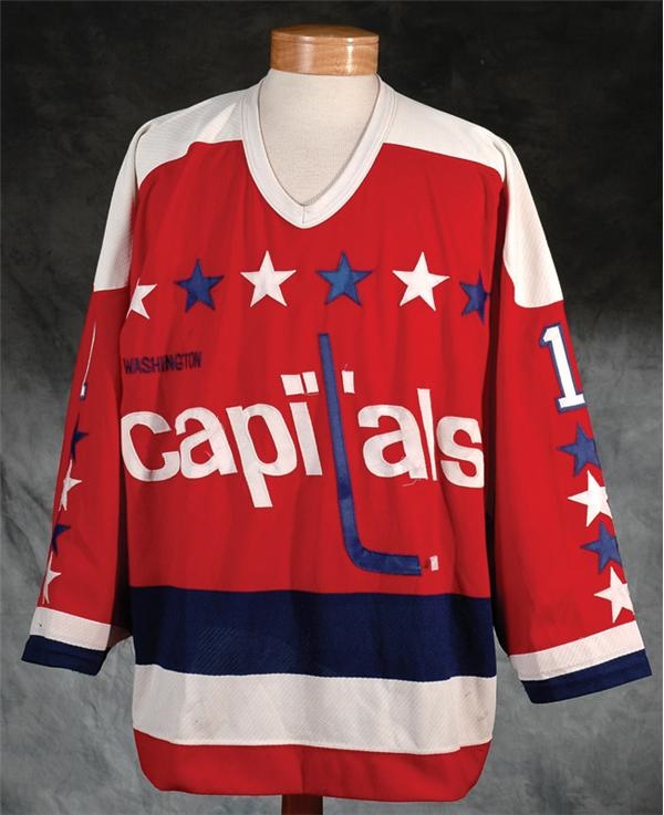 Hockey Equipment - 1989-1990 Mike Liut Washington Capitals Game Worn Jersey