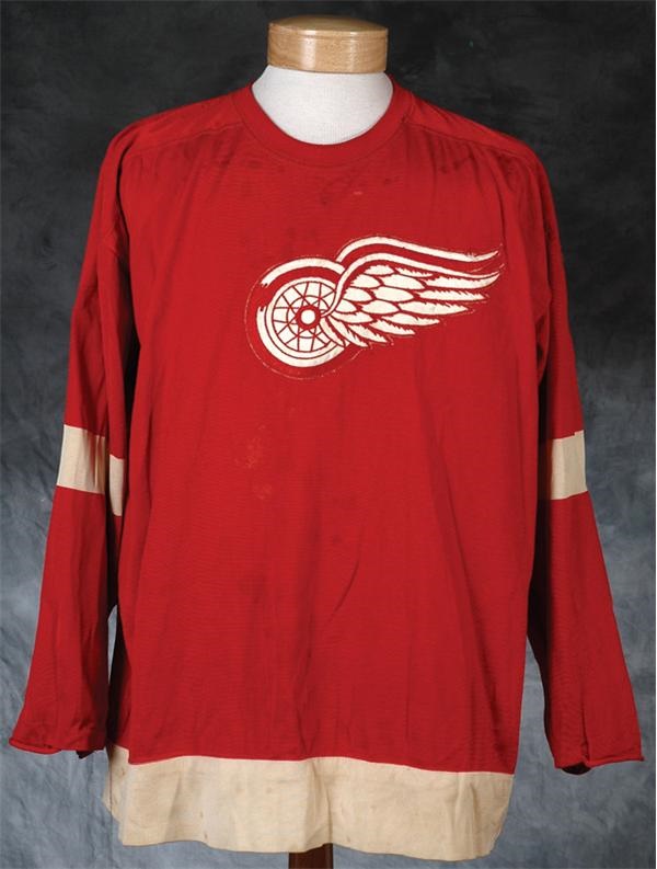 Hockey Equipment - 1964-1965 Roger Crozier Detroit Red Wings Game Worn Sweater