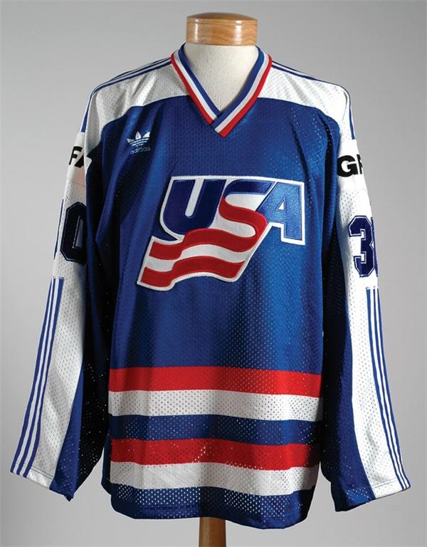 1986 Tom Barrasso Team USA Game Worn Jersey