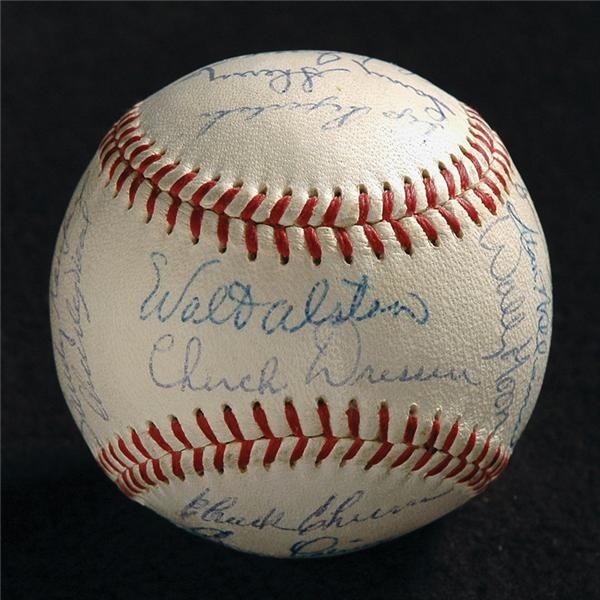 1959 World Champion Los Angeles Dodgers Team Signed Baseball