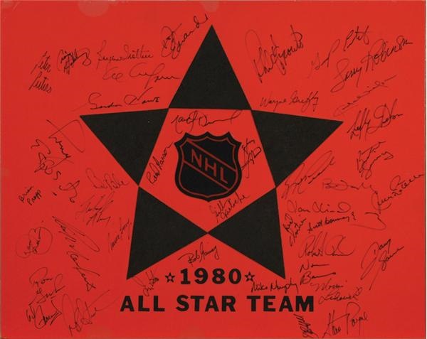 Hockey Memorabilia - 1980 NHL All-Star Game Signed Display