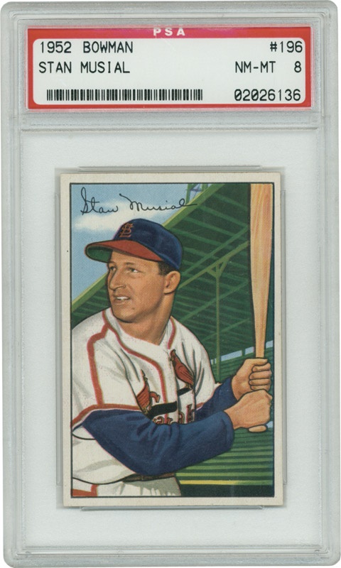 Baseball and Trading Cards - 1952 Bowman # 196 Stan Musial PSA 8 NM-MT