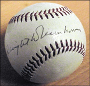 Baseball Autographs - 1959 Dwight D. Eisenhower Signed Baseball