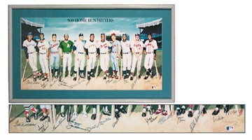 Internet Only - 500 Home Run Club Signed Poster (24x41" framed)