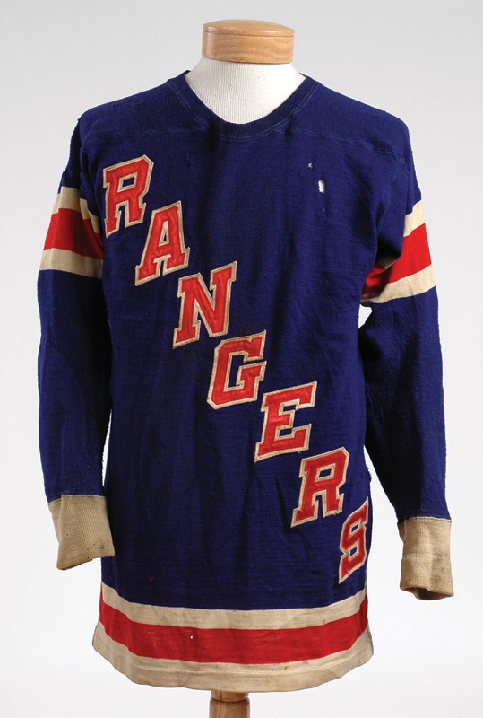 Hockey Equipment - 1941-1942 Neil Colville New York Rangers Game Worn Wool Sweater