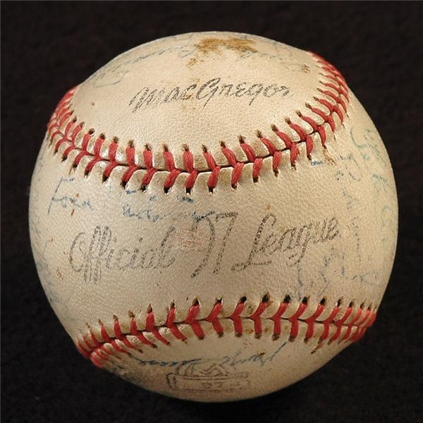 Baseball Memorabilia - 1952-53 Puerto Rican League All Star Game Signed Baseball with Willard Brown