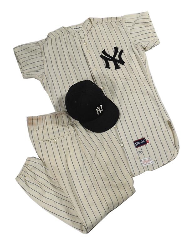 NY Yankees, Giants & Mets - 1970 New York Yankees Game Worn Number "9" Jersey with Pants & Cap