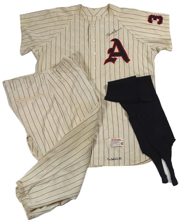 Baseball Equipment - 1961 Kansas City Athletics Game Worn Jersey with Pants & Stirrups