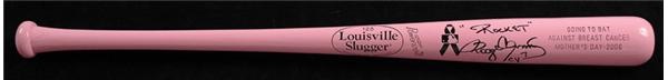 Very Rare Roger Clemens Signed Breast Cancer Awareness Game Issued Pink Bat (33.75")