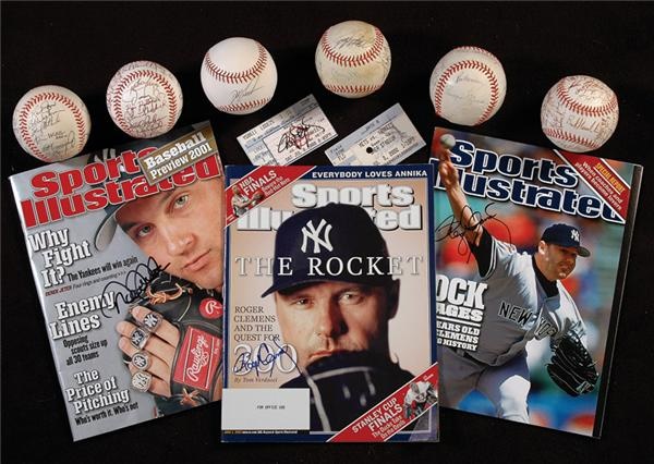 NY Yankees, Giants & Mets - Collection of New York Yankees Memorabilia Including 2 Munson Signed Baseballs (12)