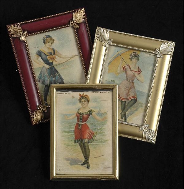 - Collection of Bathing Beauties Framed Silks (3)