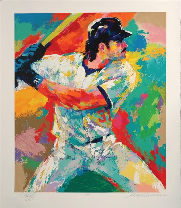 Sports Fine Art - Mike Piazza Signed Leroy Neiman Serigraph # 63 / 425