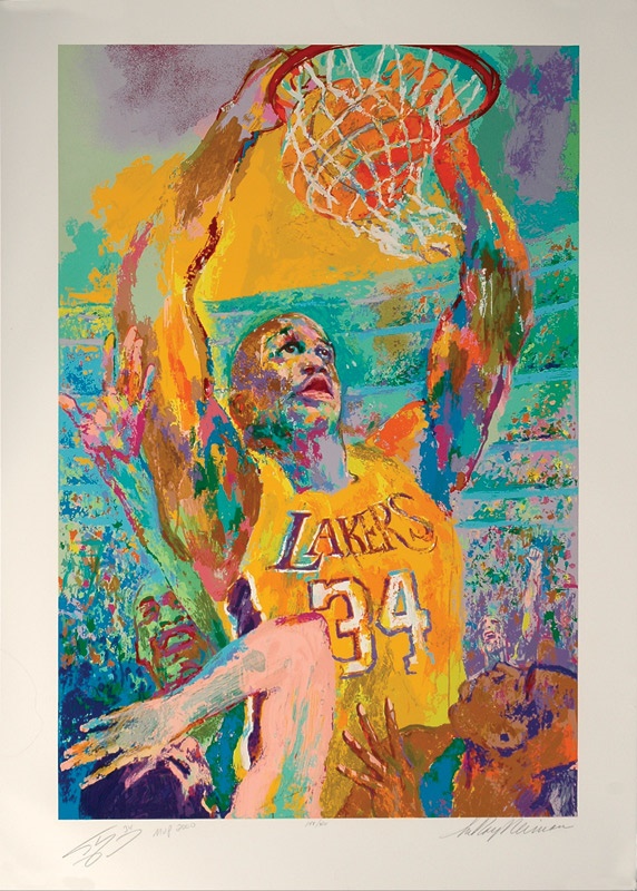 Shaq Signed Leroy Neiman Serigraph 158 / 410