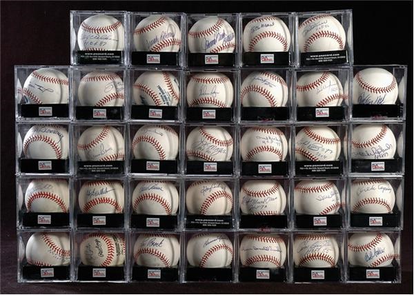 Baseball Autographs - Collection of Single Signed Baseballs PSA/DNA Graded (33)
