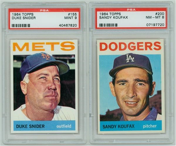 Baseball and Trading Cards - High Grade 1964 Topps Set With (8) PSA Graded