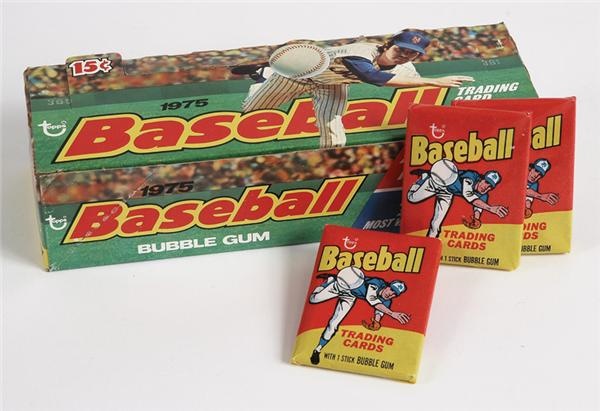 Unopened Material - Mint 1975 Topps Mini Wax Box (36) Packs