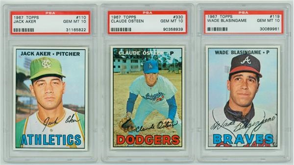 Low Pop Collection of 1967 Topps PSA 10 GEM MINT (3)