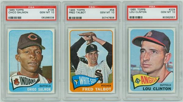 Baseball and Trading Cards - Collection of 1965 Topps PSA 10 GEM MINT (3)